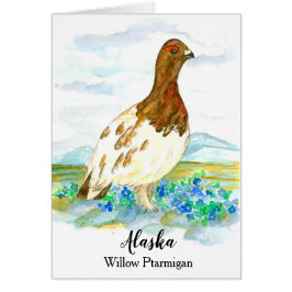 Hej från Alaska Willow Ptarmigan Blank Hälsningskort
