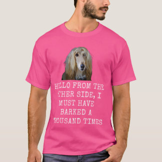 Hej från andra sidan Rolig hund Pappa och Hund Mo T Shirt