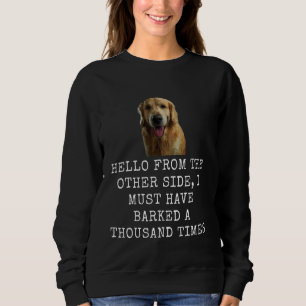 Hej från andra sidan Rolig hund Pappa och Hund Mo T Shirt