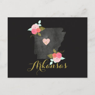 Hej från Arkansas State Blommigt & Movable Heart Vykort