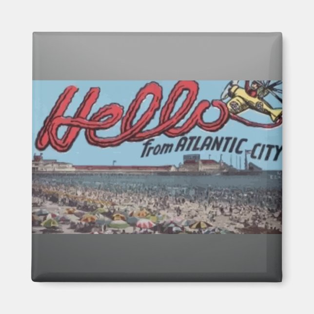 Hej från Atlantic City , Vintage Magnet (Framsidan)