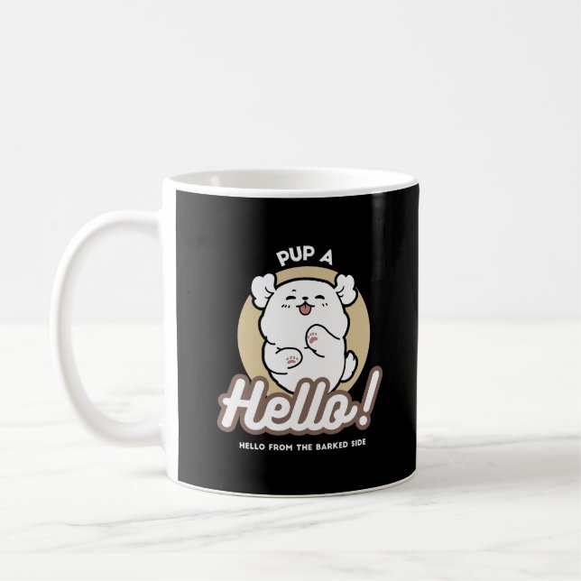 Hej från Barked Side - Cute Hund design Kaffemugg (Vänster)