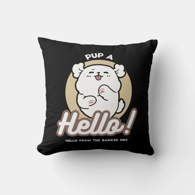 Hej från Barked Side - Cute Hund design Kudde (Framsida)