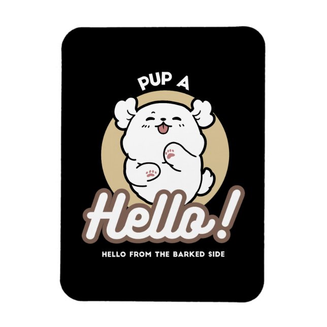 Hej från Barked Side - Cute Hund design Magnet (Vertikal)