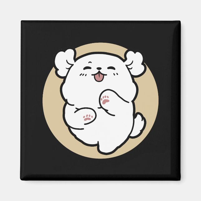 Hej från Barked Side - Cute Hund design Magnet (Framsidan)