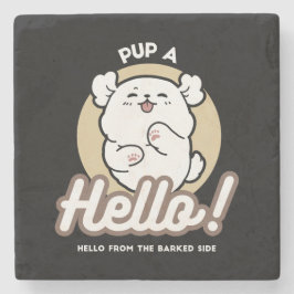 Hej från Barked Side - Cute Hund design Stenunderlägg