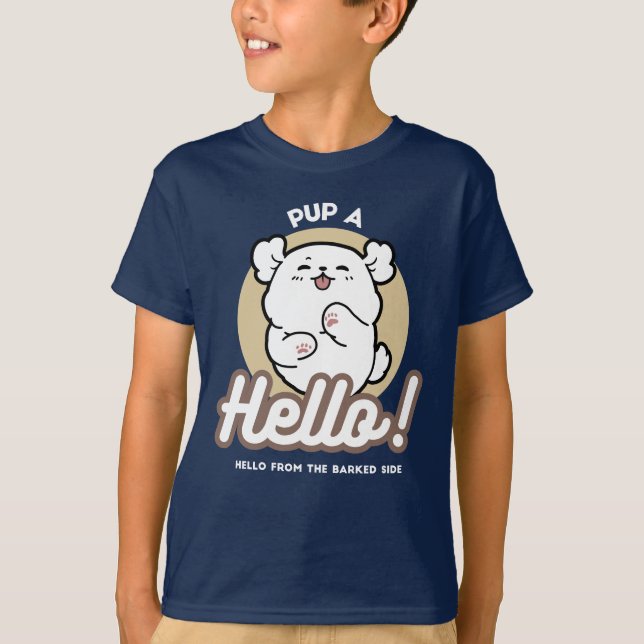 Hej från Barked Side - Cute Hund design T Shirt (Framsida)