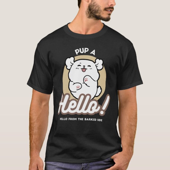 Hej från Barked Side - Cute Hund design T Shirt (Framsida)