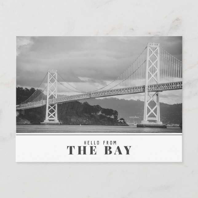 "Hej från Bay" Modern Bay Bridge Vykort (Framsida)