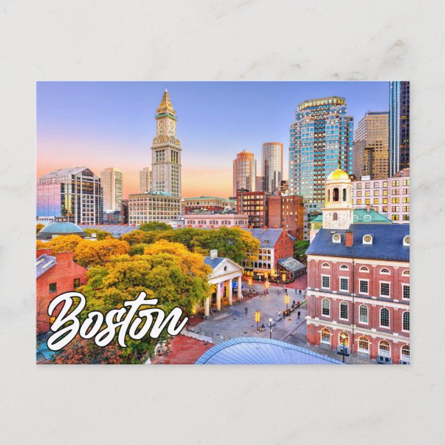Hej från Boston, Massachusetts, Förenade Stater Vykort (Framsida)