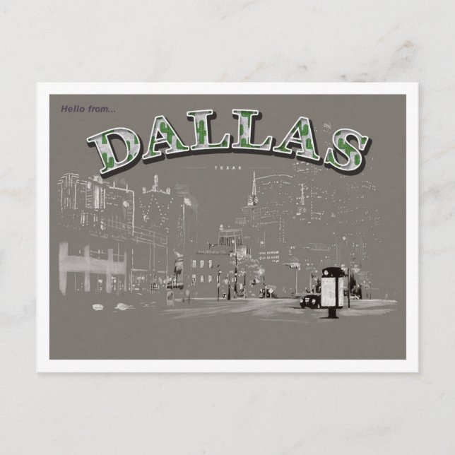 Hej från Dallas Texas Vykort (Framsida)