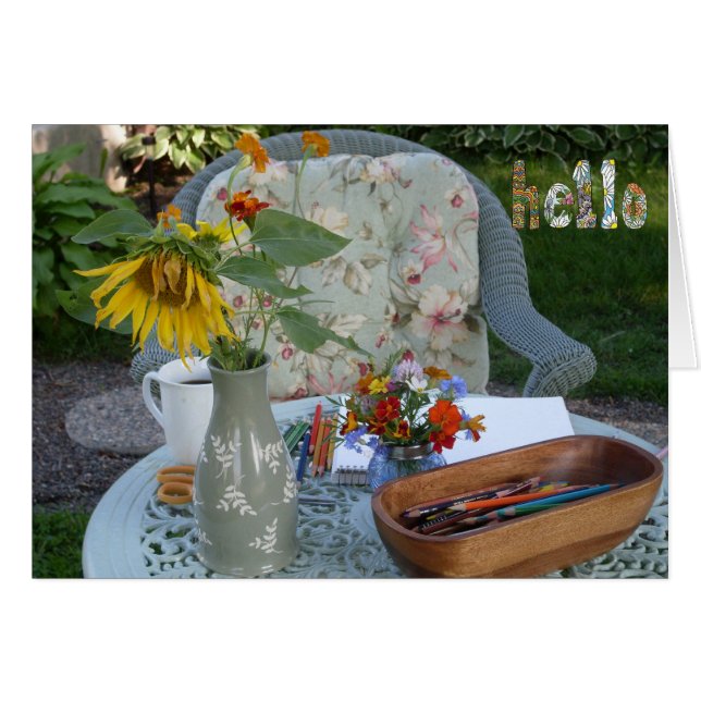 Hej från Garden Hälsningskort (Framsidan Horizontal)