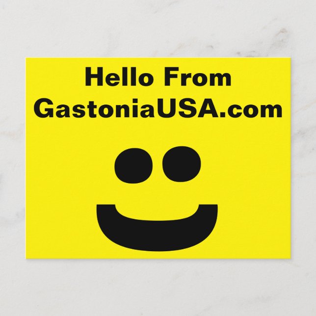 Hej från GastoniaUSA.com vykort (Framsida)