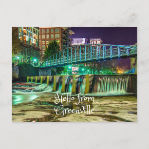 Hej från Greenville, South Carolina Reedy River Vykort