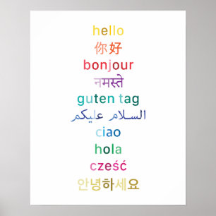 "Hej" från hela världen - 16x20 Affisch