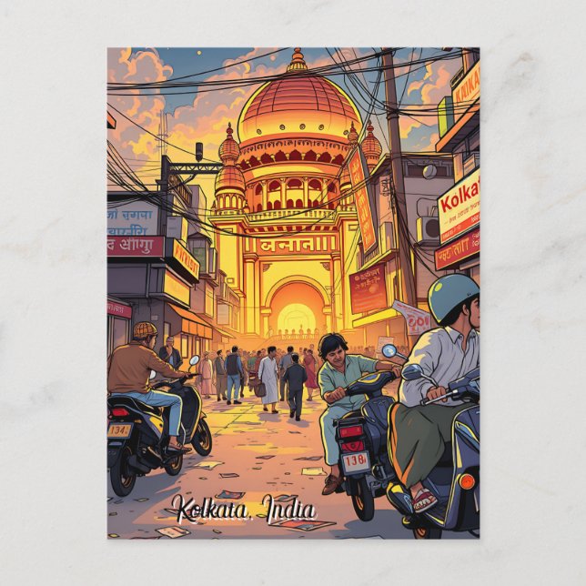 Hej från Indien | Kolkata Vykort (Framsida)