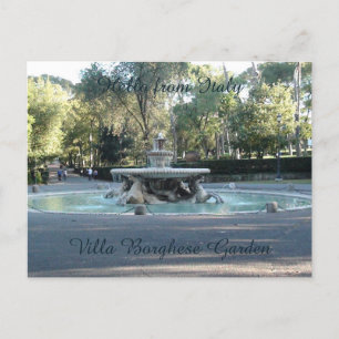 Hej från Italien, Villa Borghese fontän Vykort
