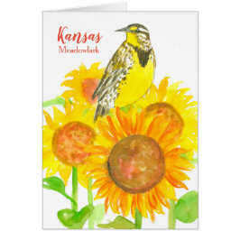 Hej från Kansas Solros Wildblomma Meadowlark Hälsningskort