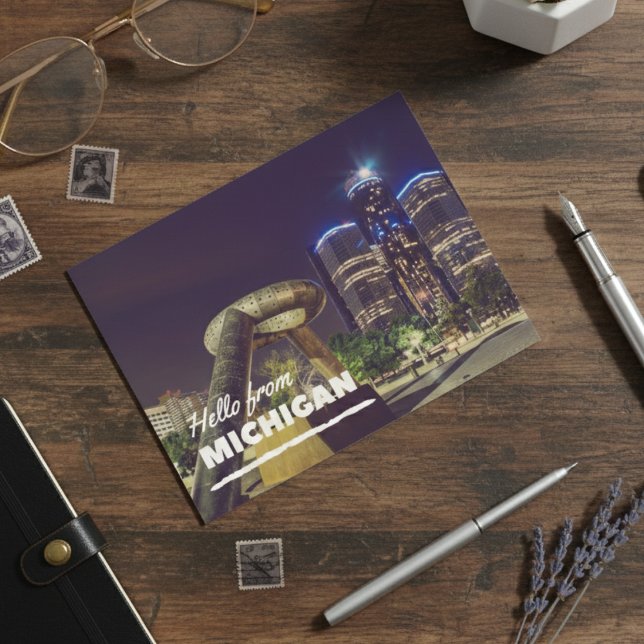 Hej från Michigan-vykort Vykort (Hello From Michigan Postcard)