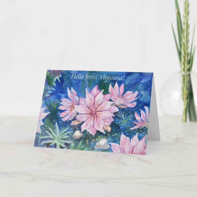 ’Hej från Montana’ Blank Notecard Tack Kort (Framsida)