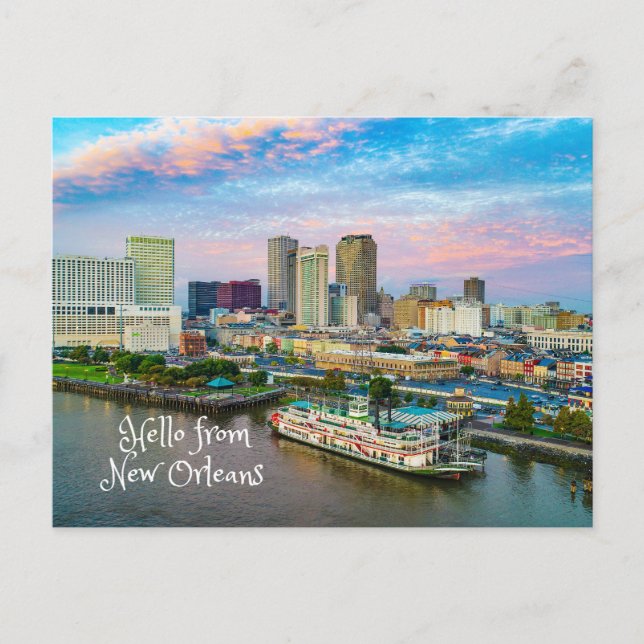 Hej från New Orleans City View Vykort (Framsida)