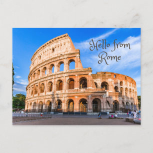 Hej från Rom, Italien. Ancient Colosseum Vykort