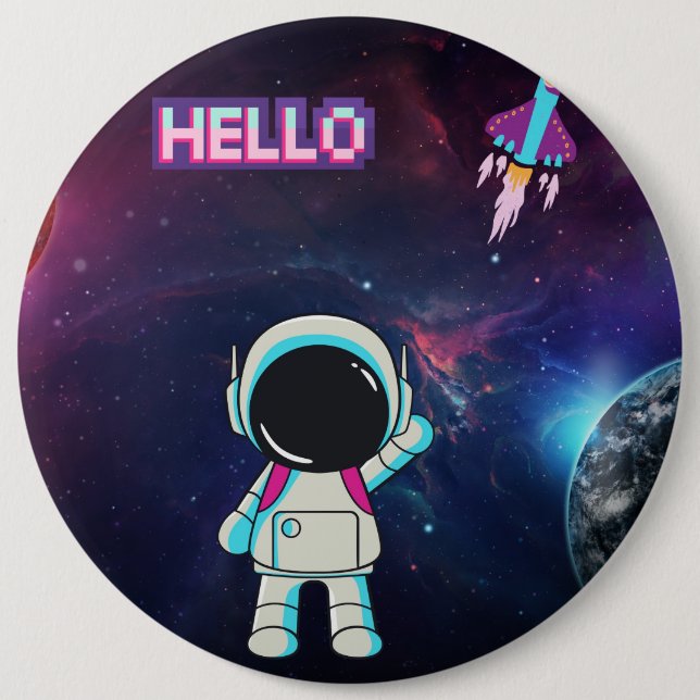 Hej från rymden. knapp (Framsida)