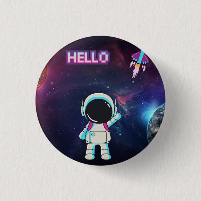 Hej från rymden. knapp (Framsida)