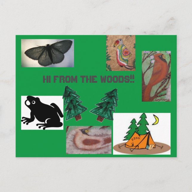 Hej från skogen-lägret vykort (Framsida)