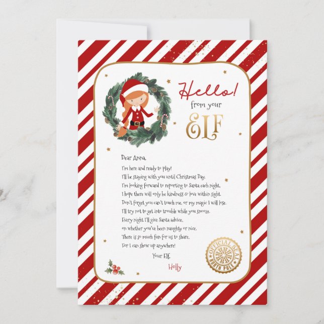Hej från Tomte Välkomstbrev Inbjudan (Framsida)
