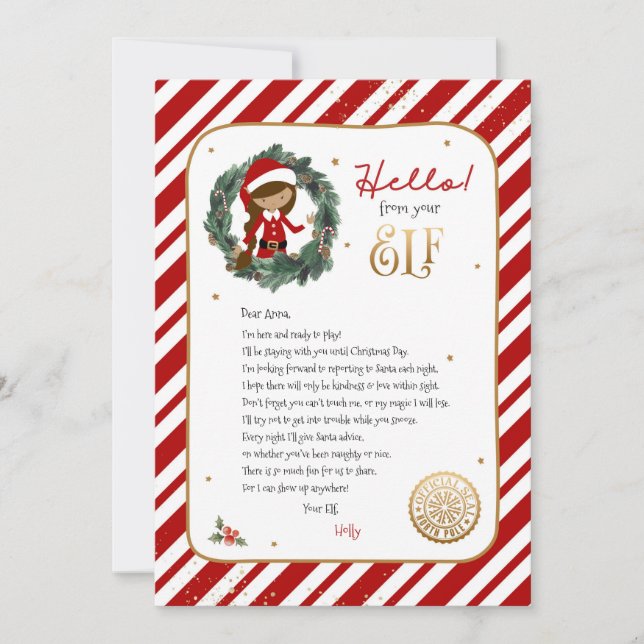 Hej från Tomte Välkomstbrev Inbjudan (Framsida)
