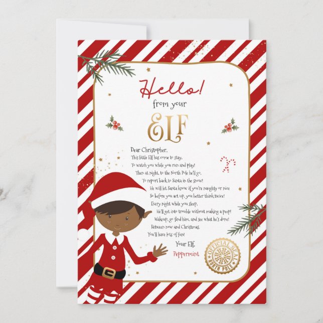 Hej från Tomte Välkomstbrev Inbjudan (Framsida)