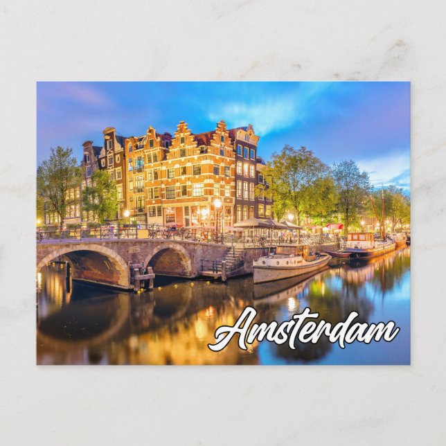 Hej från vackra Amsterdam, Nederländerna Vykort (Framsida)