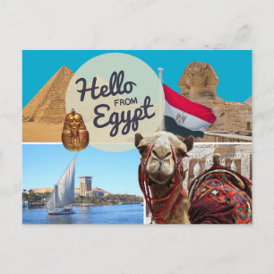 Hej från vykort för Egypten