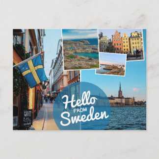 Hej från vykort för Sverige