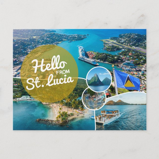 Hej från vykort i Saint Lucia (Framsida)
