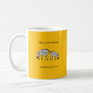 Hej Friend Cute Kenyan African Zebrors Kaffemugg