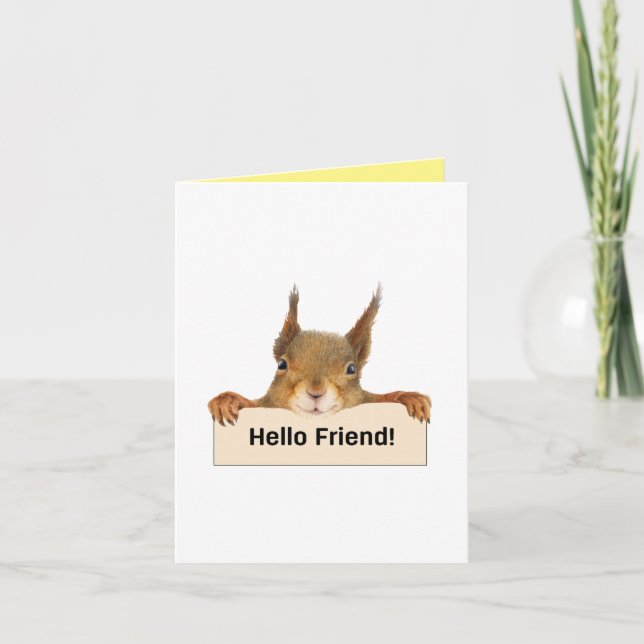 Hej Friend Funny Squirrel Anpassningsbar Insida Kort (Framsida)