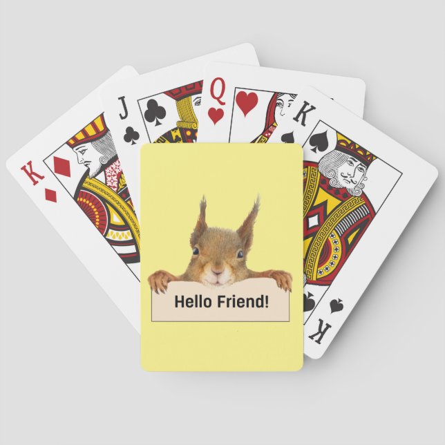 Hej Friend Funny Squirrel Casinokort (Baksidan)