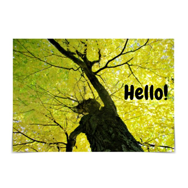 "Hej!" Friendly Träd Card Kort (Skapare uppladdad)
