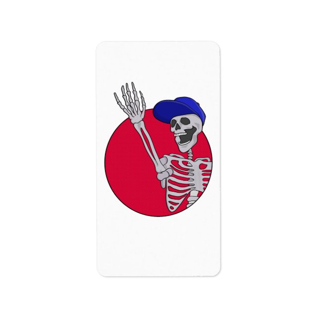 Hej Friends Coola och Funny Skeleton Adressetikett (Framsidan)