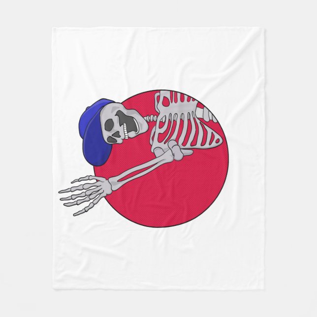 Hej Friends Coola och Funny Skeleton Fleecefilt (Framsidan)