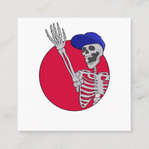 Hej Friends Coola och Funny Skeleton Fyrkantigt Visitkort