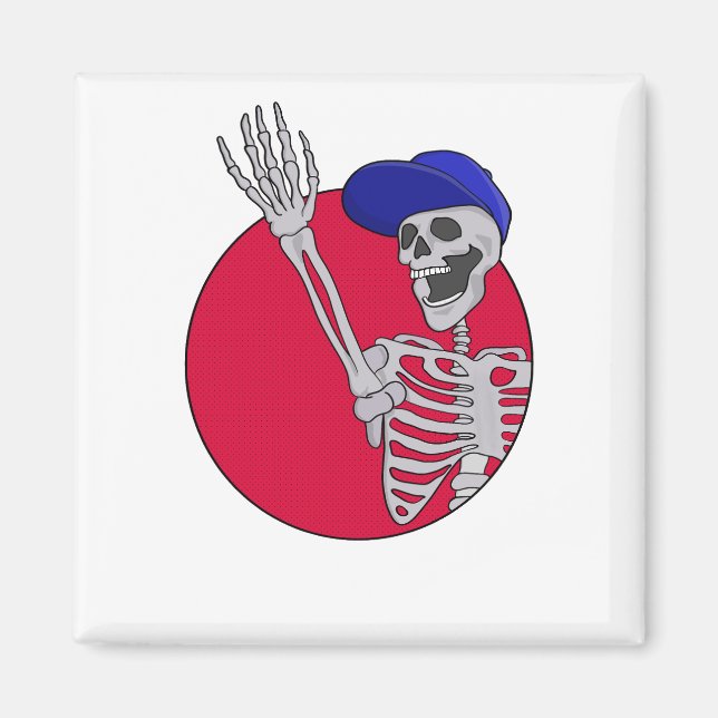 Hej Friends Coola och Funny Skeleton Magnet (Framsidan)
