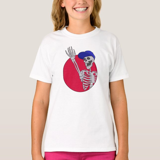 Hej Friends Coola och Funny Skeleton T Shirt (Framsida)