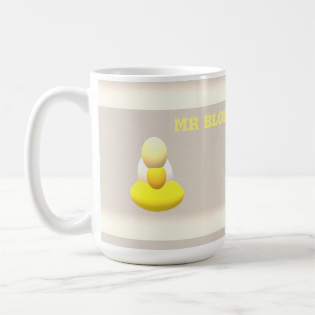 Hej Funny Hälsning MR Blob gult färg kräm Kaffemugg (Vänster)