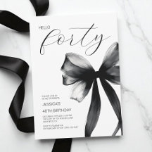 Hej fyrtio Elegant Skript Bow 40-årsfirande