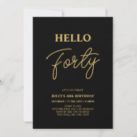 Hej fyrtio | Guld & Black 40:e födelsedagen Party