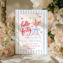 Hej fyrtio Whimsical Martini födelsedag