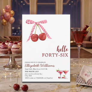 Hej Fyrtiosex Cherry Martini Födelsedagsfest Inbjudningar